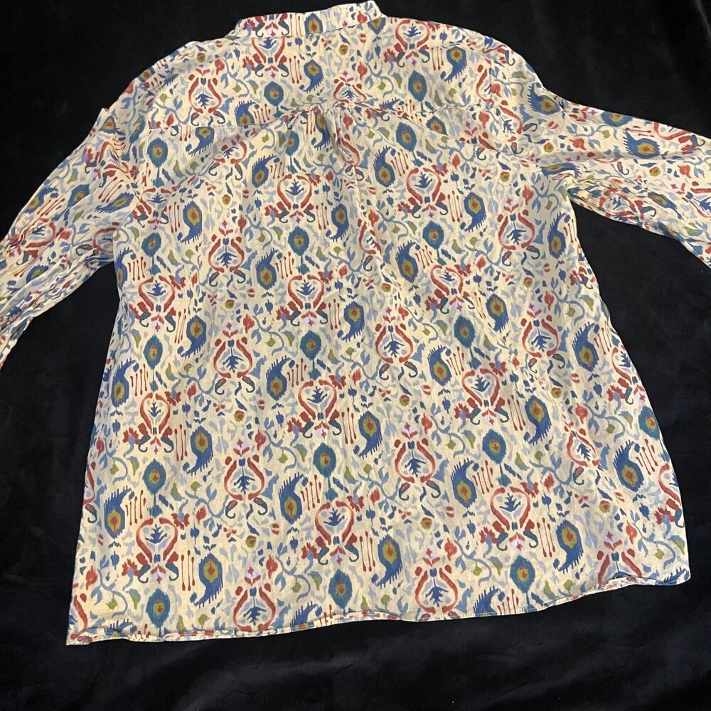Zara “The Martina Blouse” Boho Ikat Print Top – Size M – Excellent - Picture 8 of 9